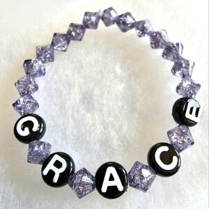 Handmade "Grace" bracelet word inspirational faith jewelry stretch